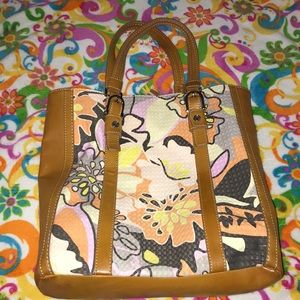 Adorable Floral Leather Tote